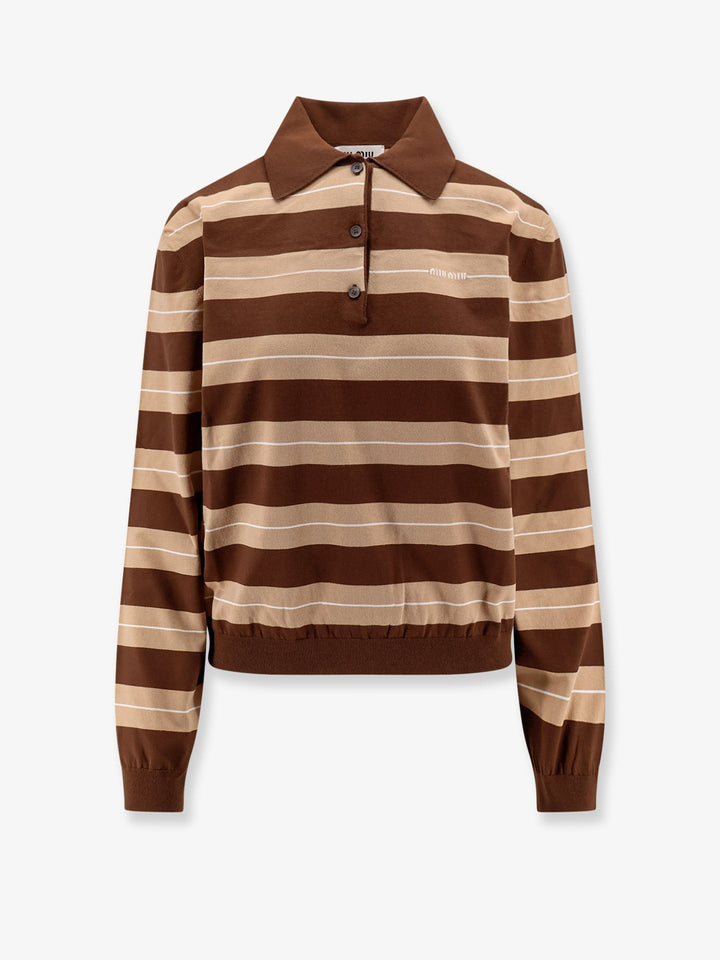 Striped cotton polo shirt