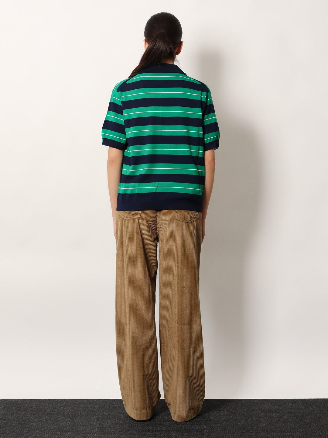Striped cotton polo shirt