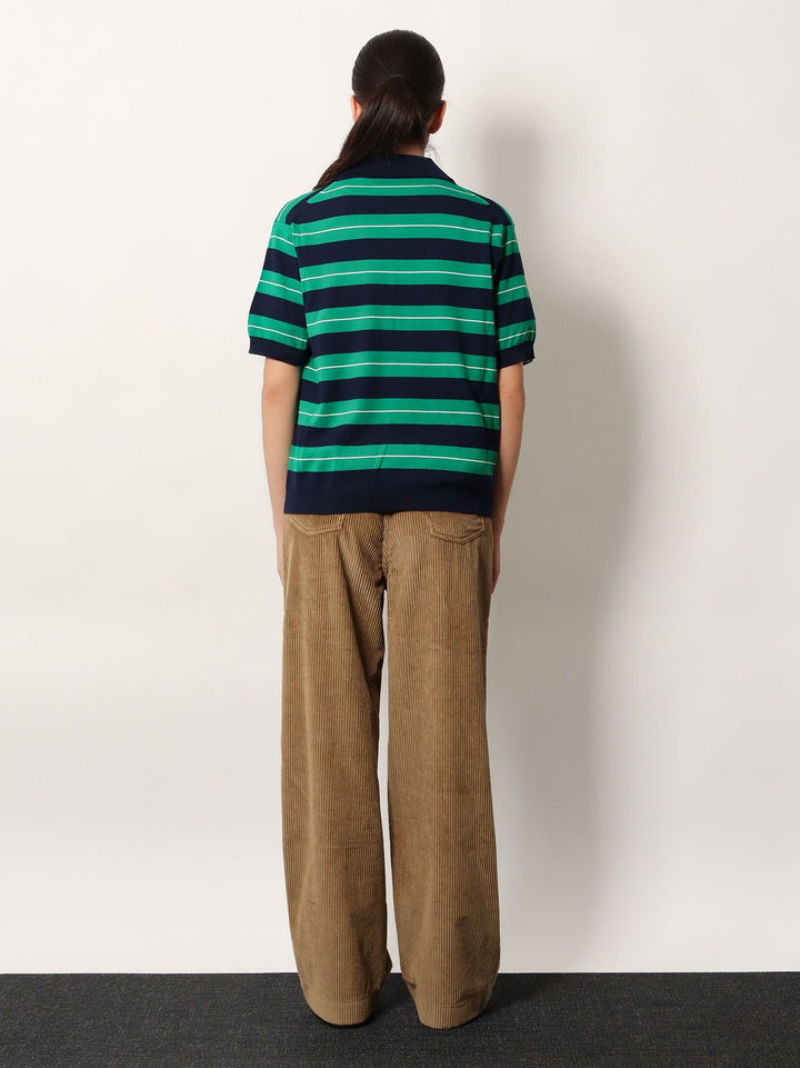 Striped cotton polo shirt