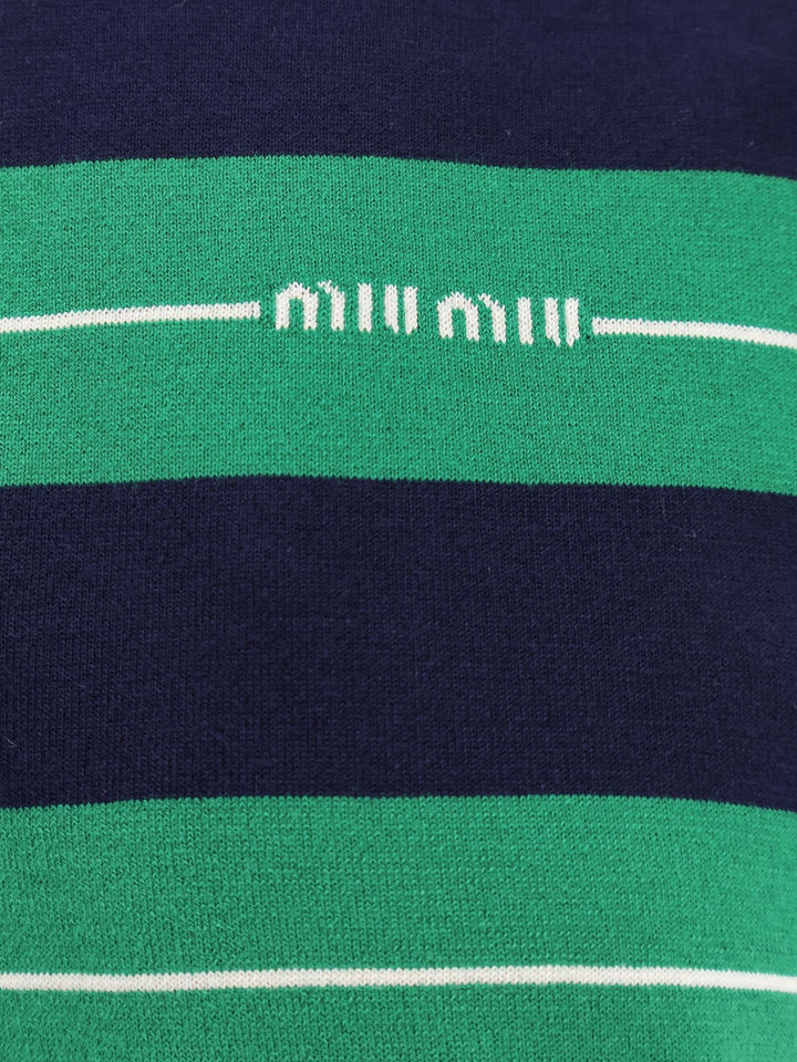Striped cotton polo shirt