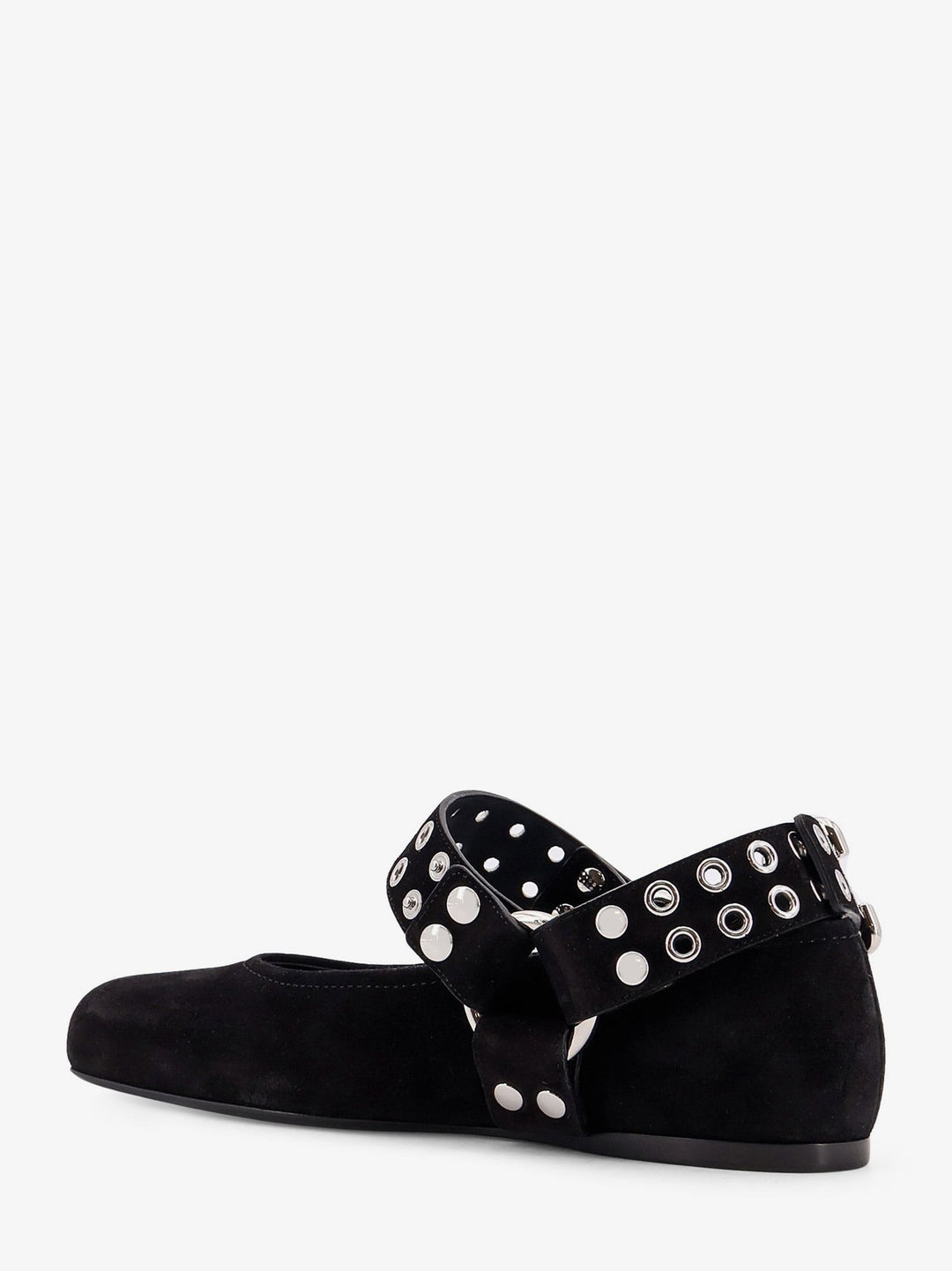 Suede Biker Flat Ballerinas