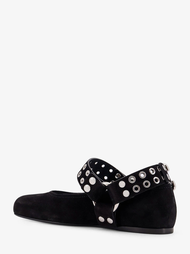 Suede Biker Flat Ballerinas
