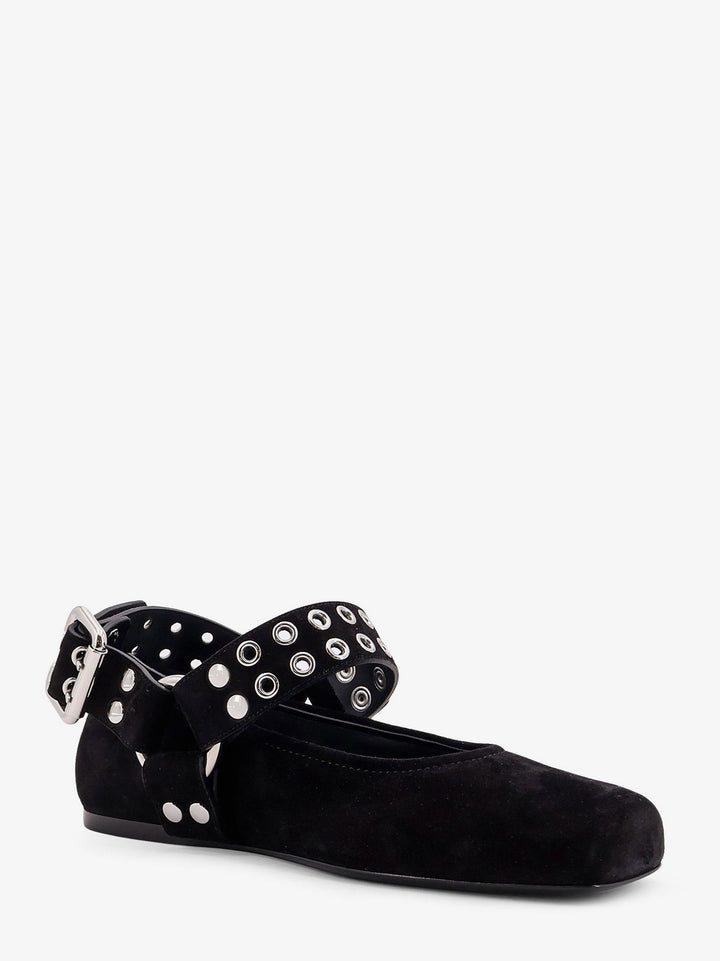 Suede Biker Flat Ballerinas
