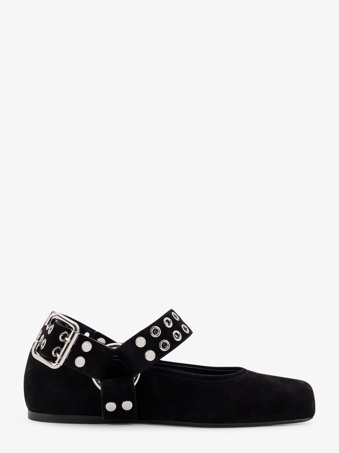 Suede Biker Flat Ballerinas