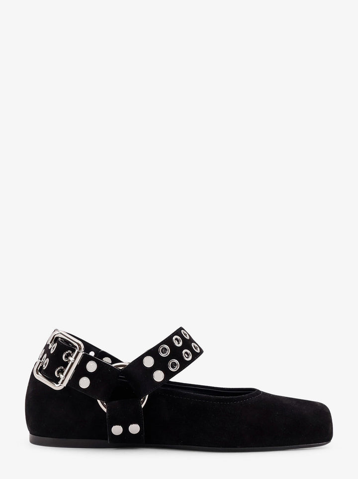 Suede Biker Flat Ballerinas