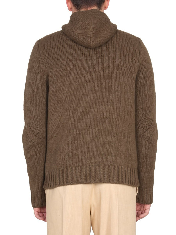 TEXTURED JERSEY WITH HOOD