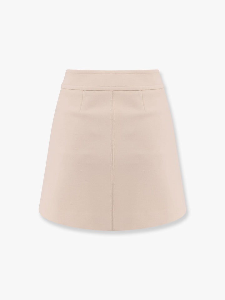 Trapeze mini wool and silk skirt