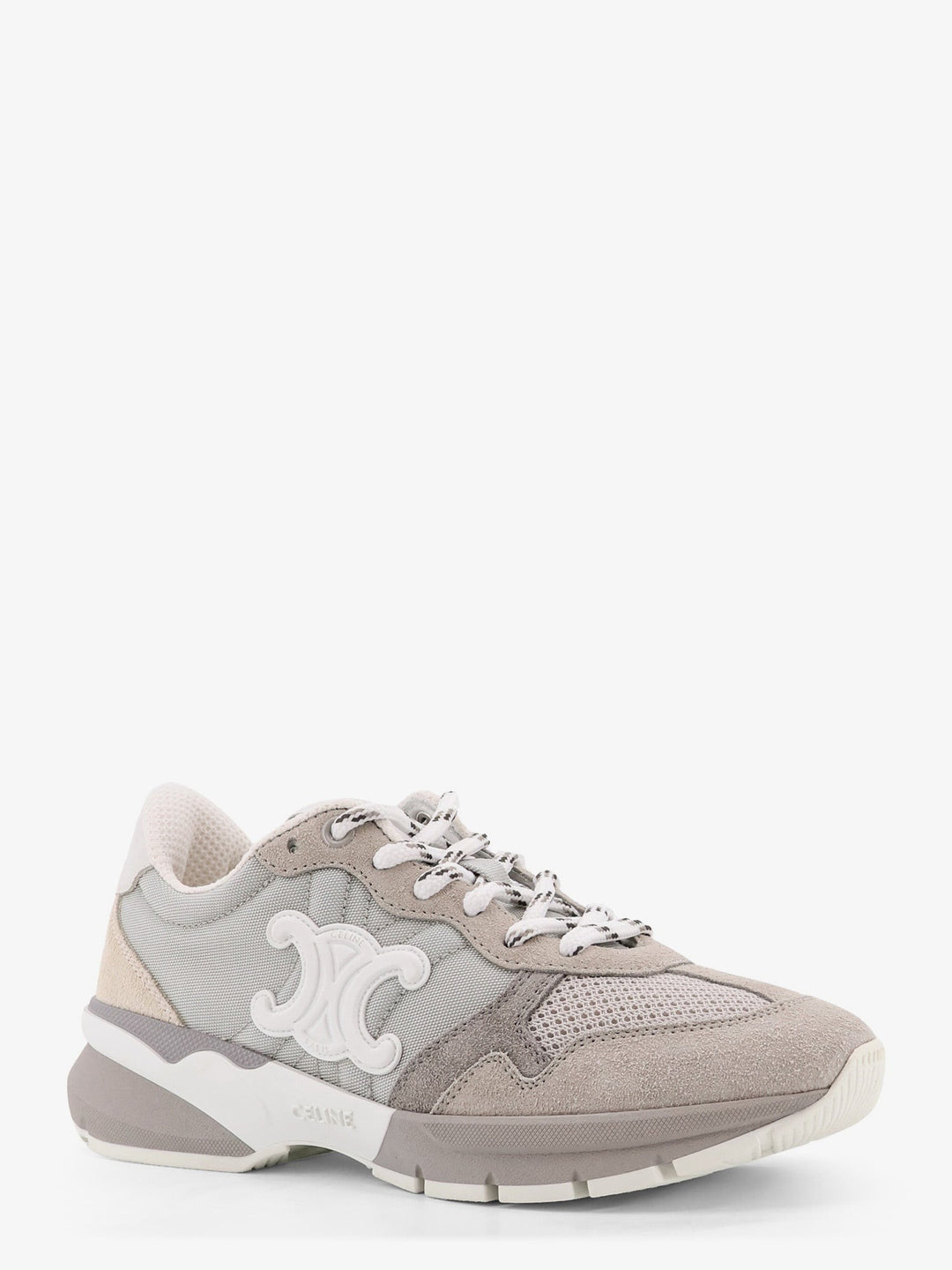 Trio Lace Up suede and mesh sneakers