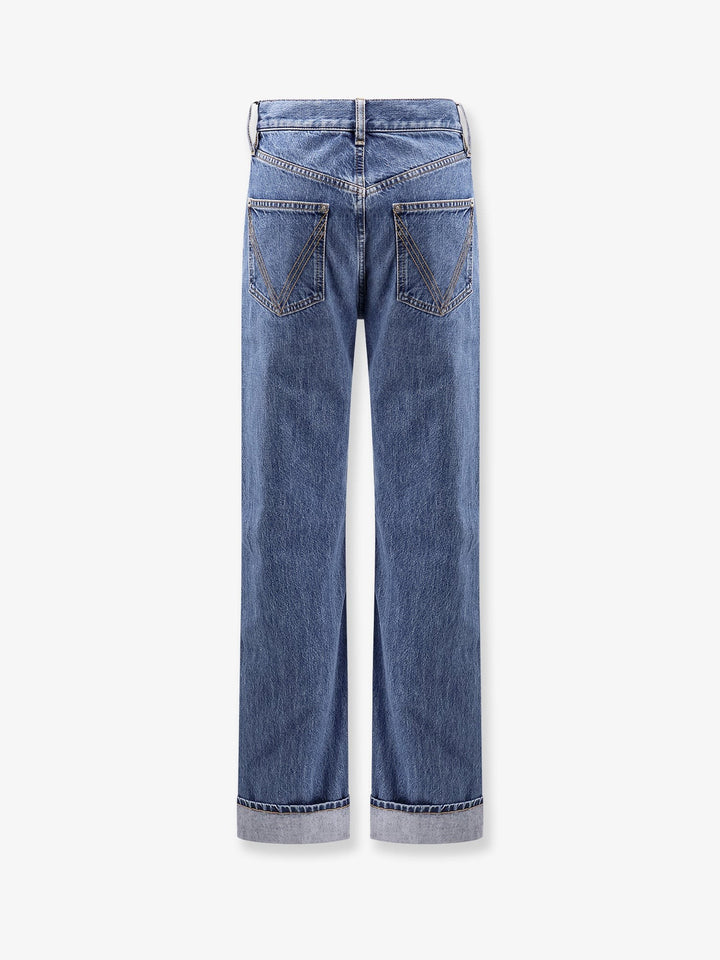 Turned up jeans with straight leg