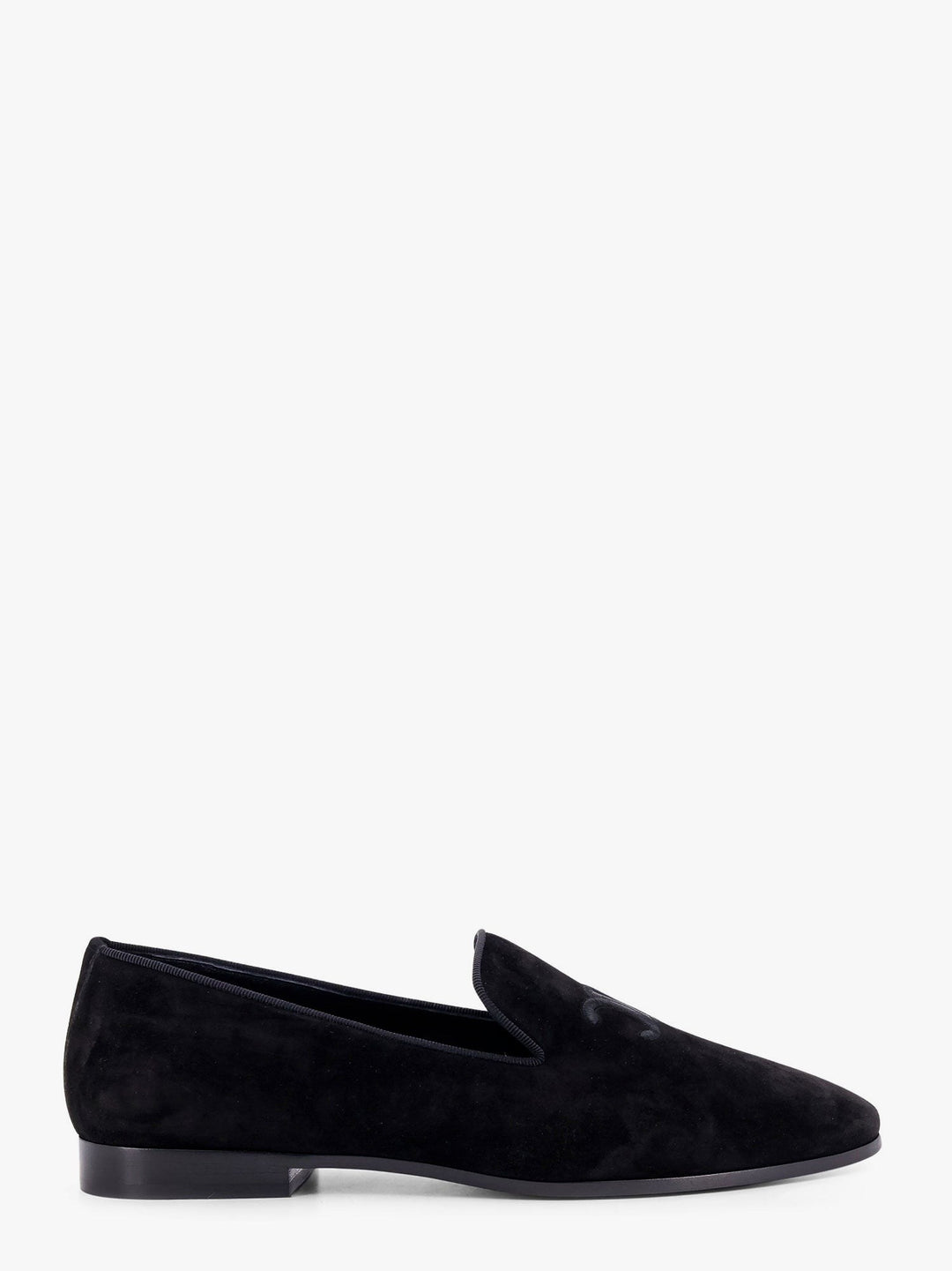 Velvet loafer with embroidered triomphe logo