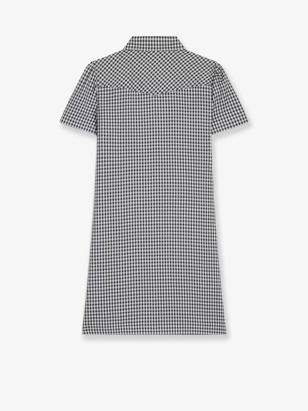 Vichy silk mini chemisier dress