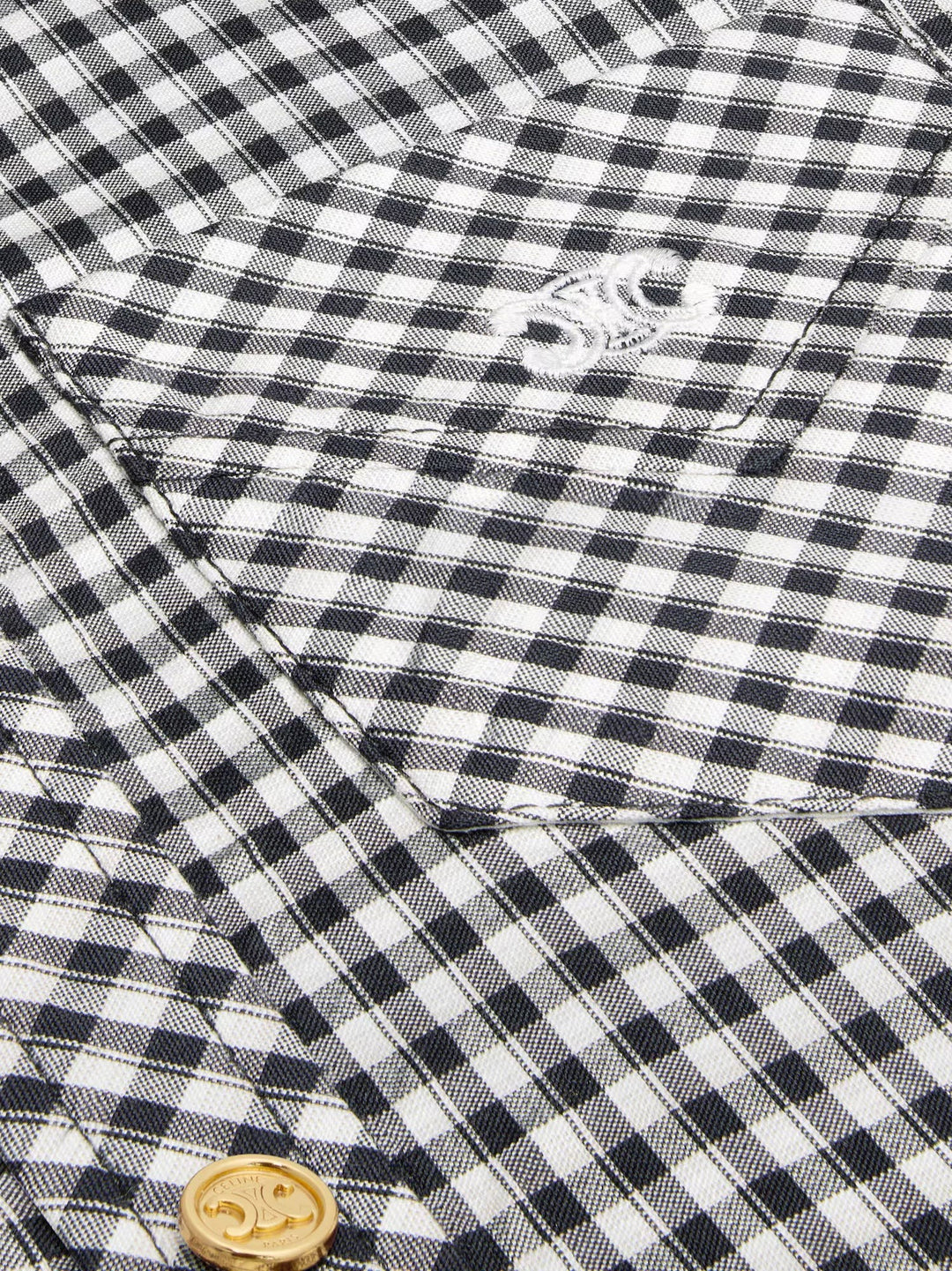 Vichy silk mini chemisier dress