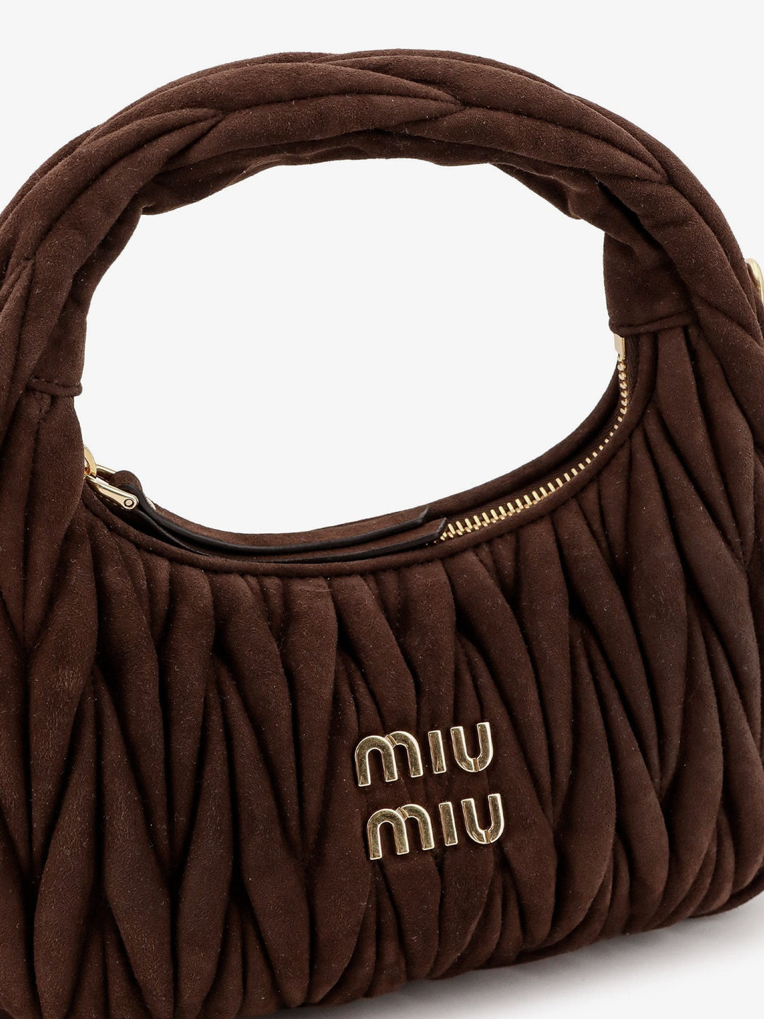 Wander matelassé suede shoulder bag