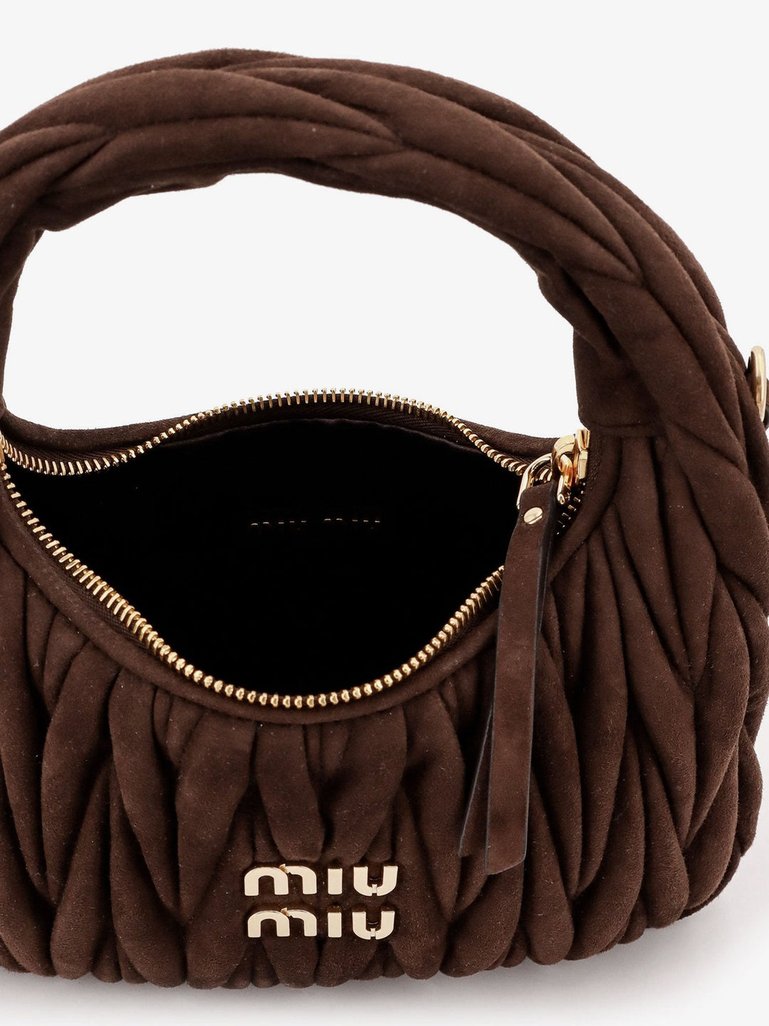 Wander matelassé suede shoulder bag