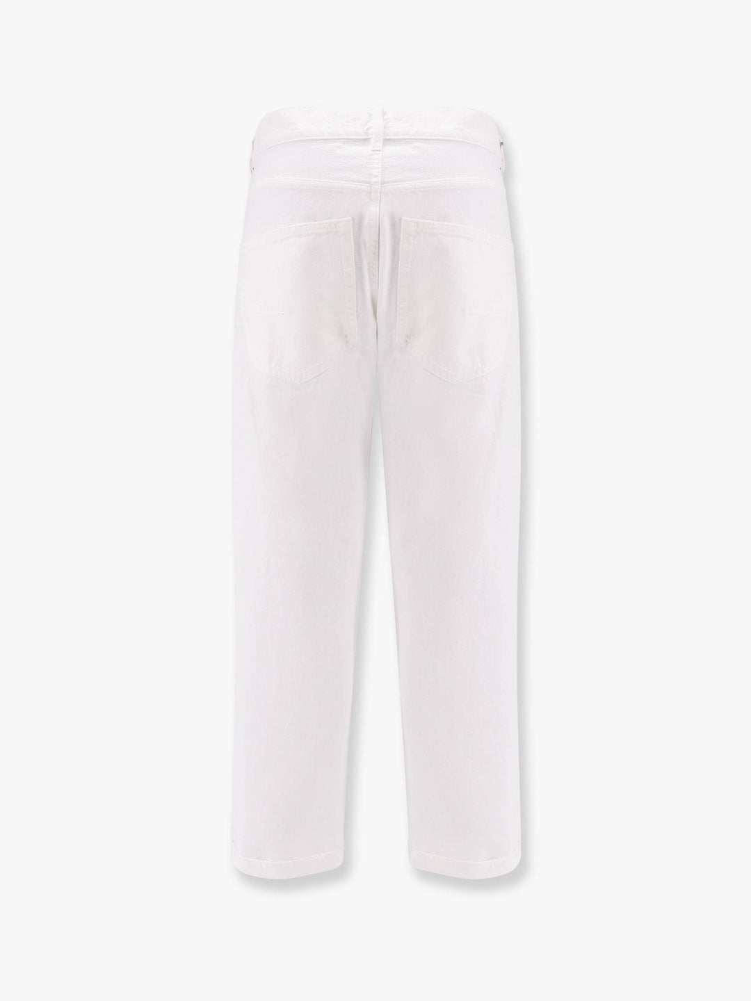 White denim jeans with Used effect