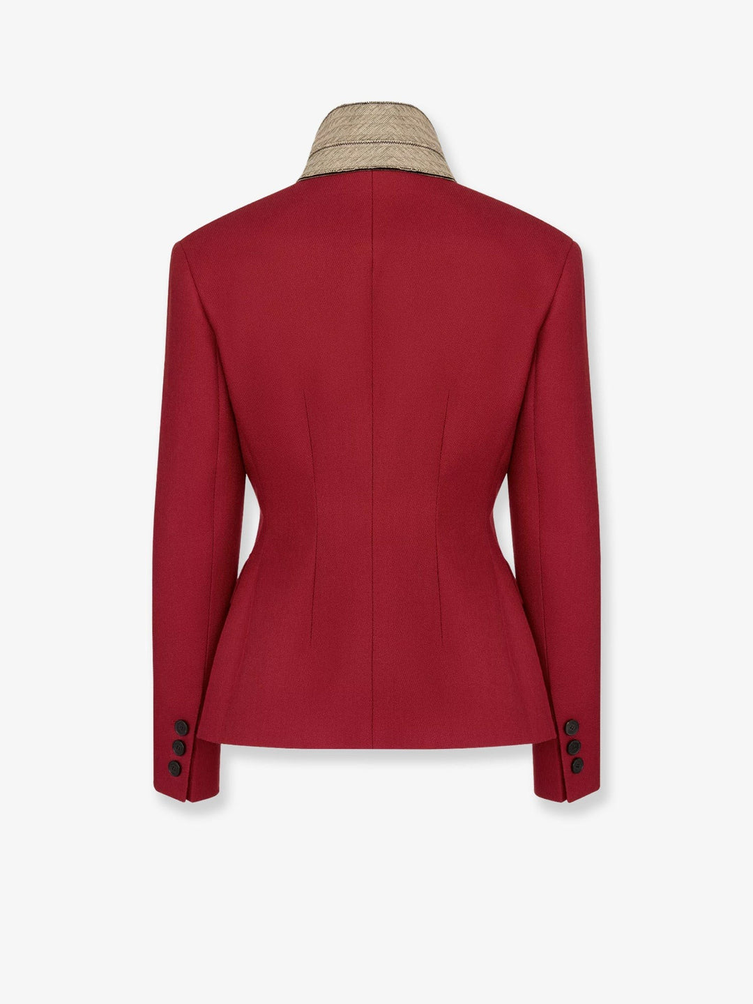Wool and silk grain de poudre blazer