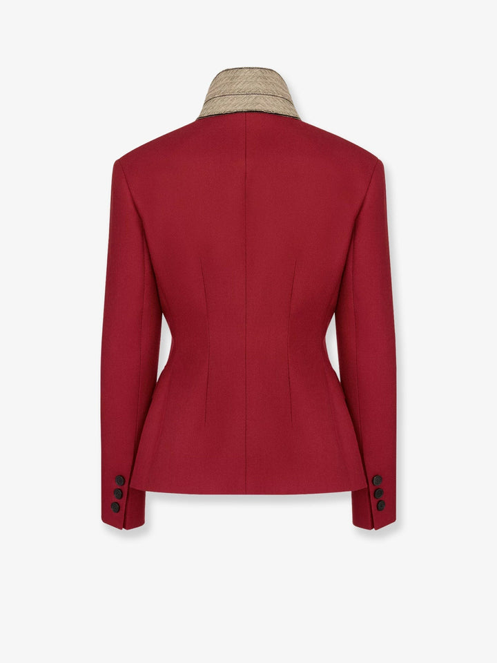 Wool and silk grain de poudre blazer