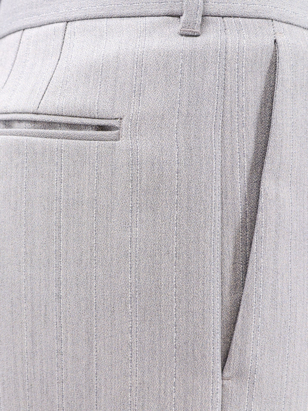 Wool blend trouser with striped motif