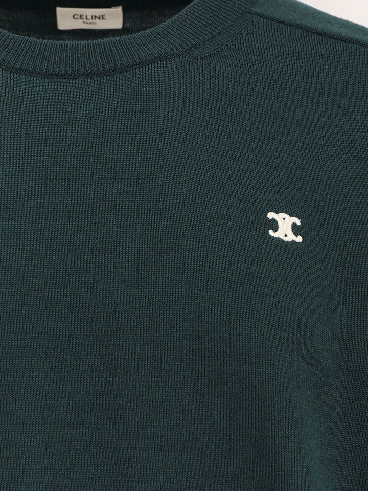 Wool sweater with embroidered logo