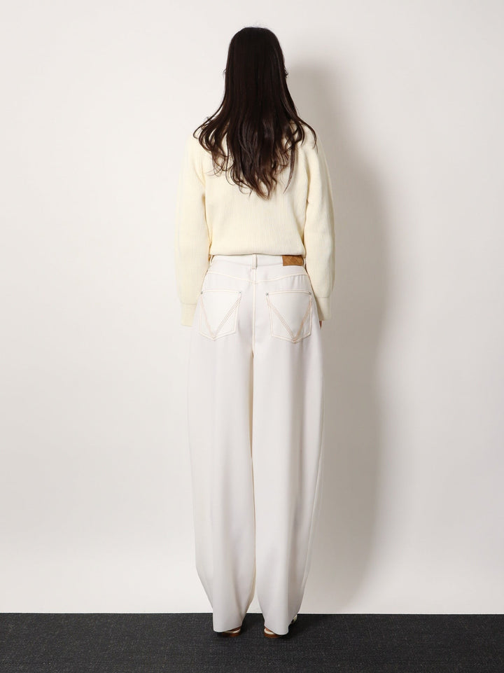 Wool wide leg trousers
